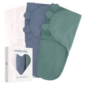 ComfyCubs Easy Swaddle Duo in Teal & Slate Blue